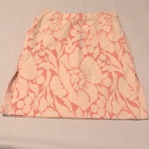 J. Crew Floral Pencil Skirt With Side Slits 93% Cotton Women’s Size 2 Petite